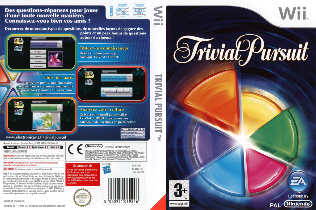 trivial pursuit wii – jaquette dépliée Nintendo Wii