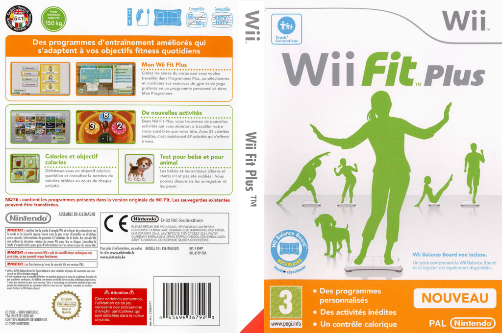 fit plus wii – jaquette dépliée Nintendo Wii
