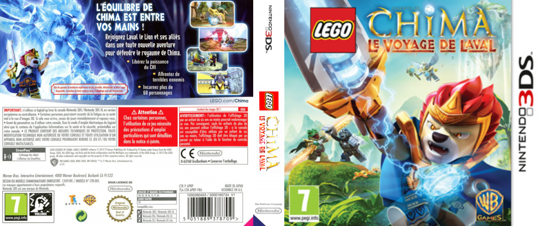 lego chima le voyage de laval 3ds – jaquette dépliée Nintendo Wii