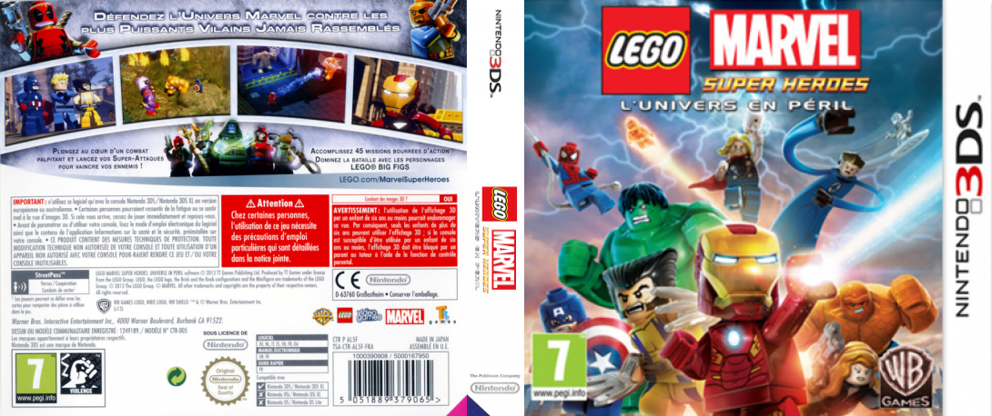 lego marvel super heroes univers en 3ds – jaquette dépliée Nintendo Wii