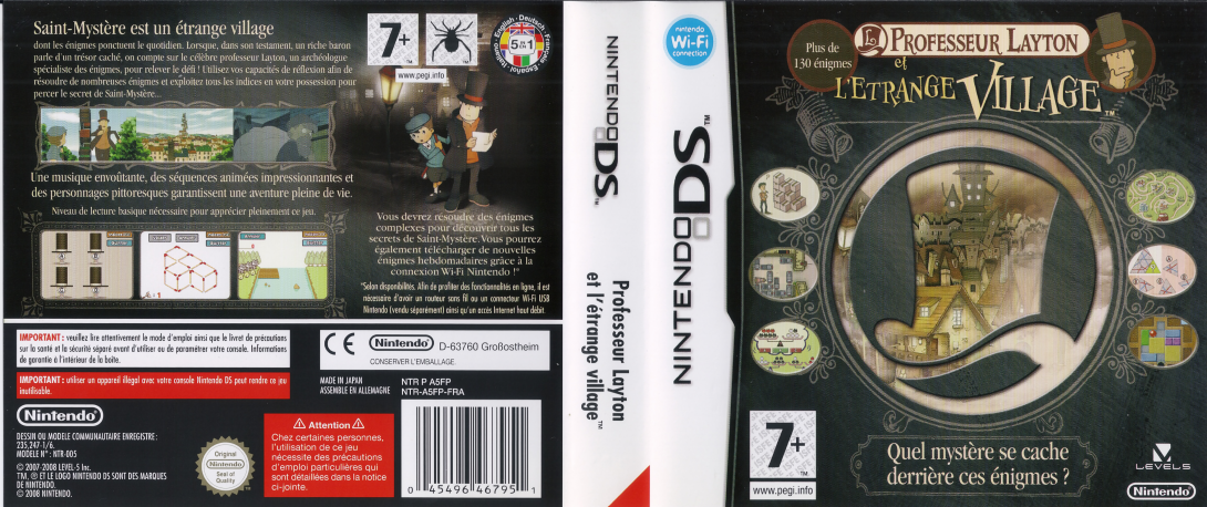 professeur layton et etrange village ds – jaquette dépliée Nintendo Wii