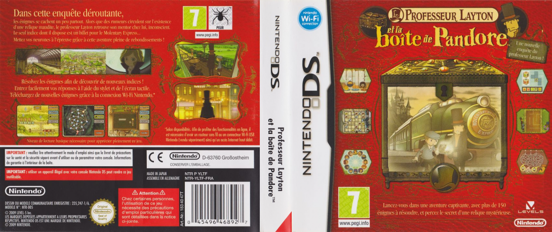 professeur layton et la boite de pandore ds – jaquette dépliée Nintendo Wii