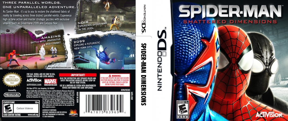spider man dimensions ds – jaquette dépliée Nintendo Wii