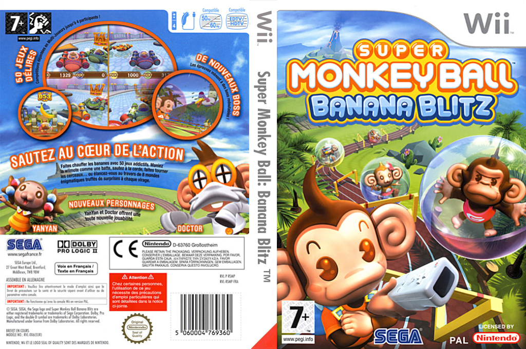 super monkey ball banana blitz wii – jaquette dépliée Nintendo Wii