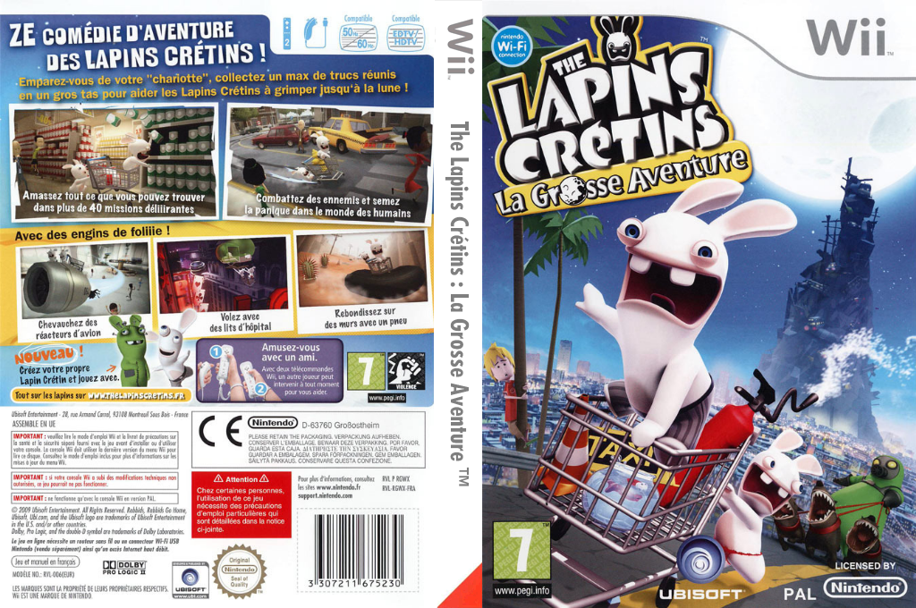 the lapins cretins la grosse aventure wii – jaquette dépliée Nintendo Wii