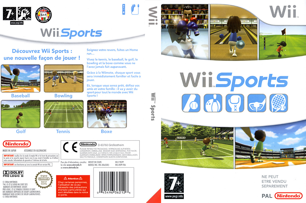 Sports Wii – jaquette dépliée Nintendo Wii
