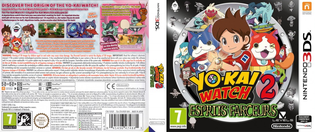 yo kai watch 2 esprits farceurs 3ds – jaquette dépliée Nintendo Wii