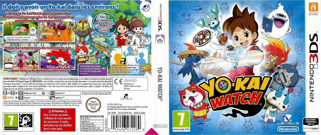 yo kai watch 3ds – jaquette dépliée Nintendo Wii