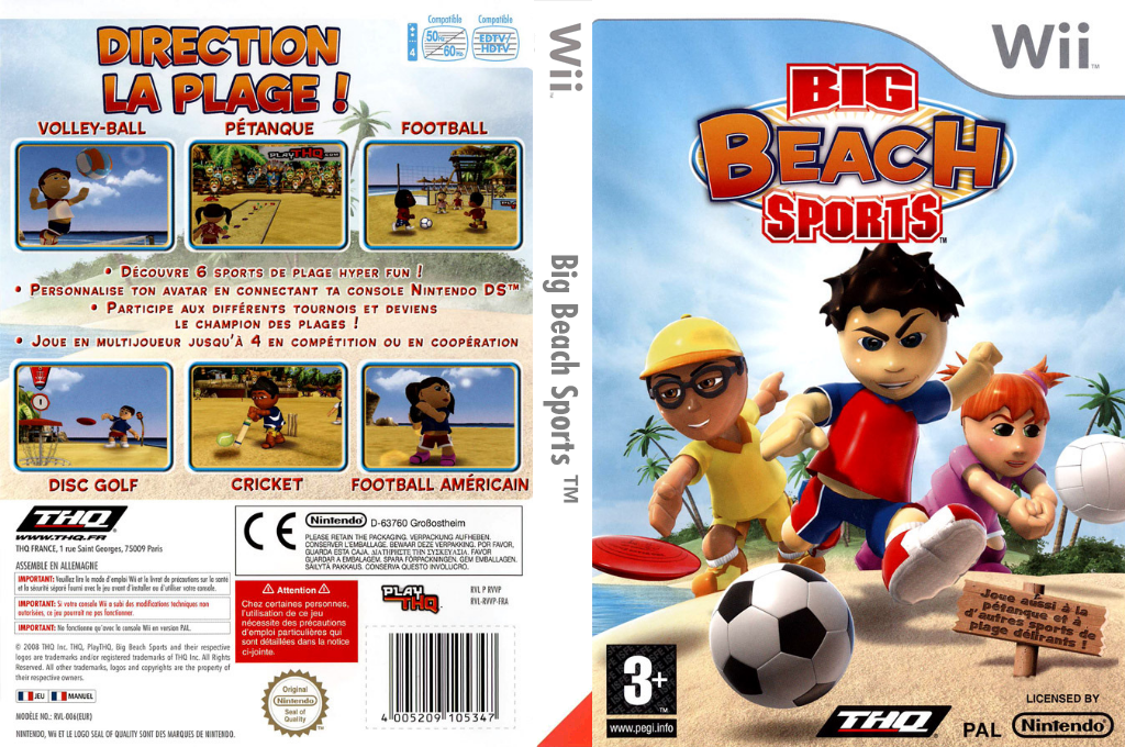 big beach sports wii – jaquette dépliée Nintendo Wii