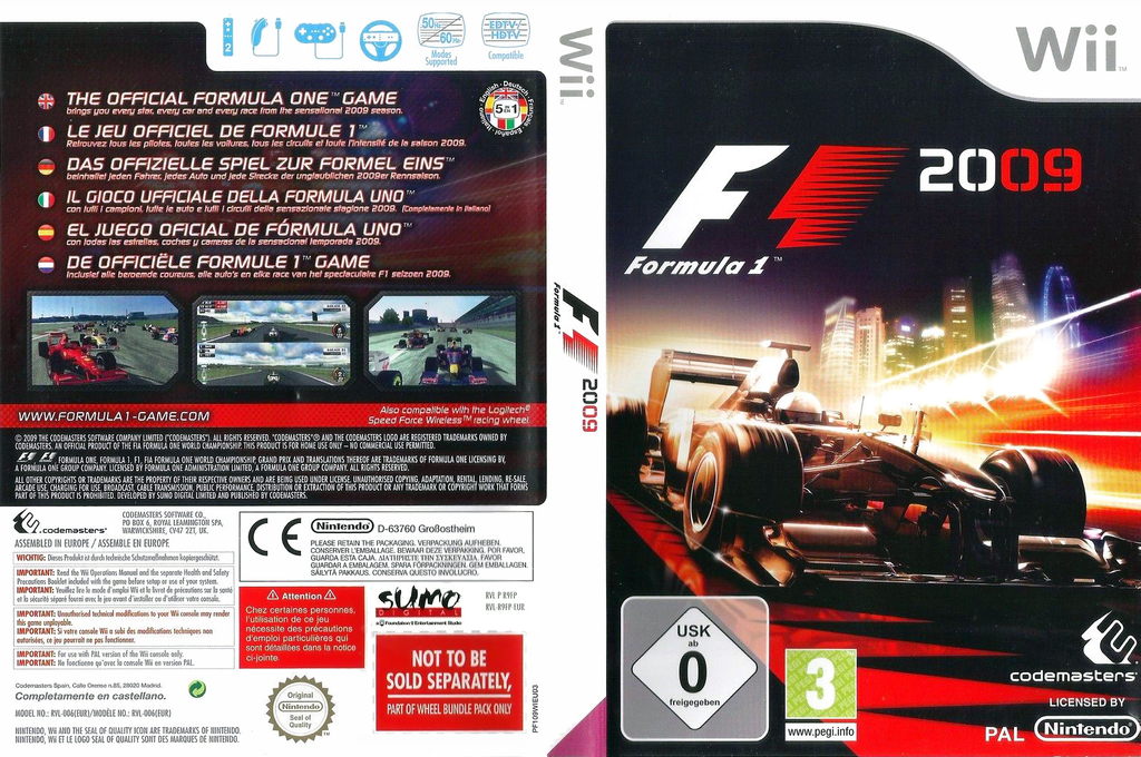 f1 2009 wii – jaquette dépliée Nintendo Wii