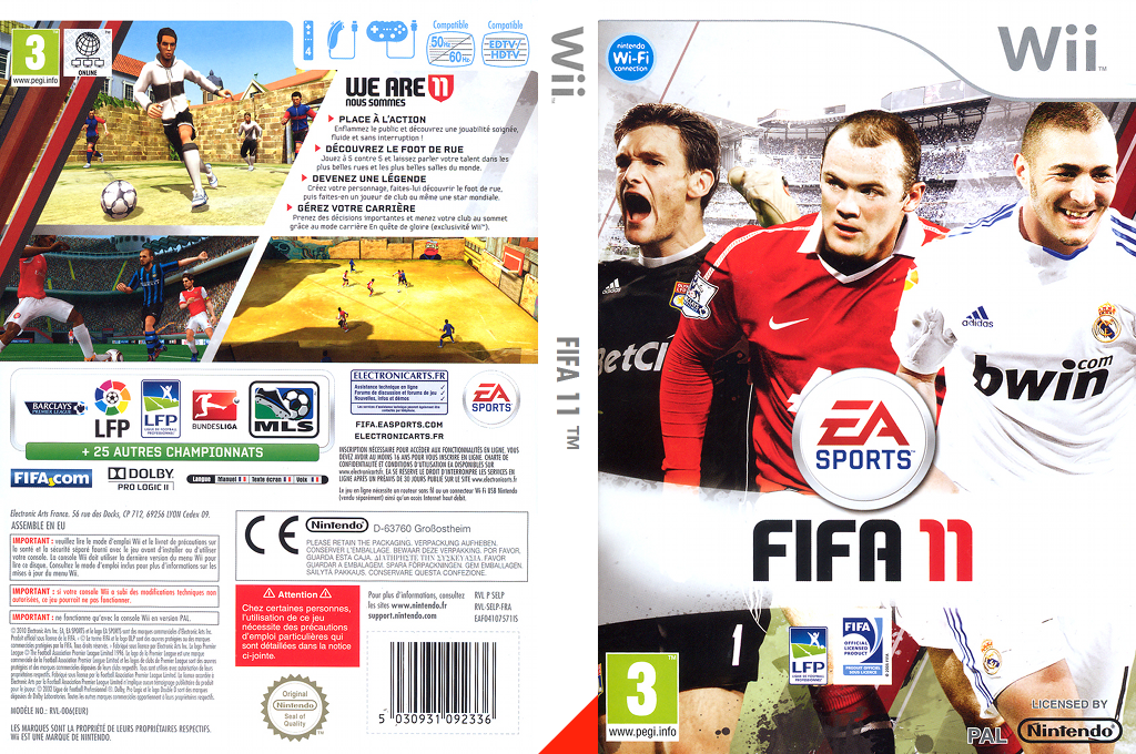 fifa 11 wii – jaquette dépliée Nintendo Wii