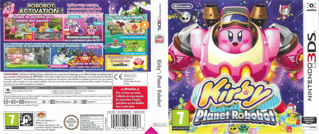 kirby planet robobot 3ds – jaquette dépliée Nintendo Wii