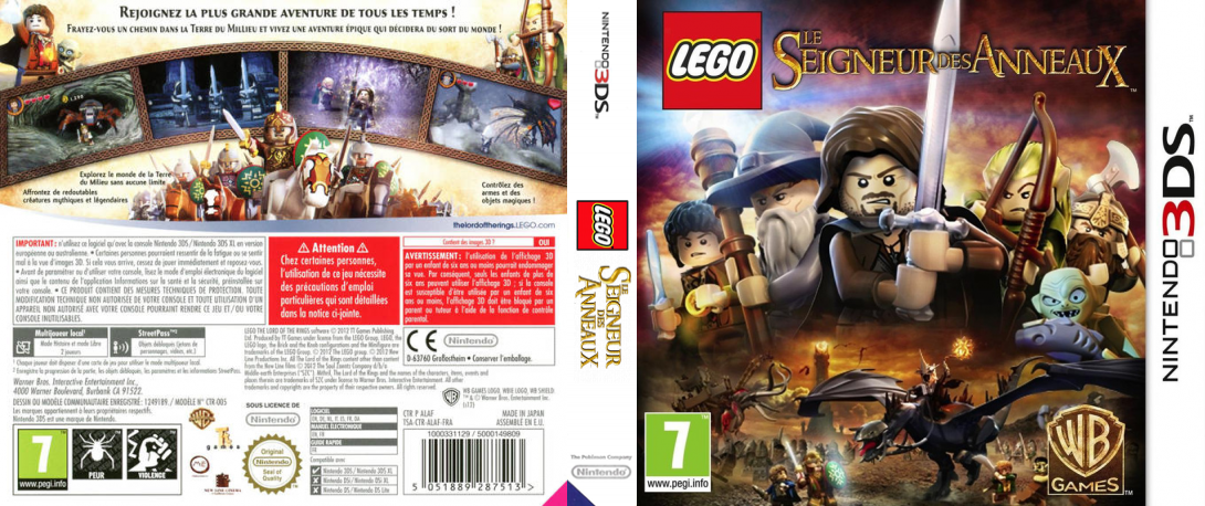 lego le seigneur des anneaux 3ds – jaquette dépliée Nintendo Wii