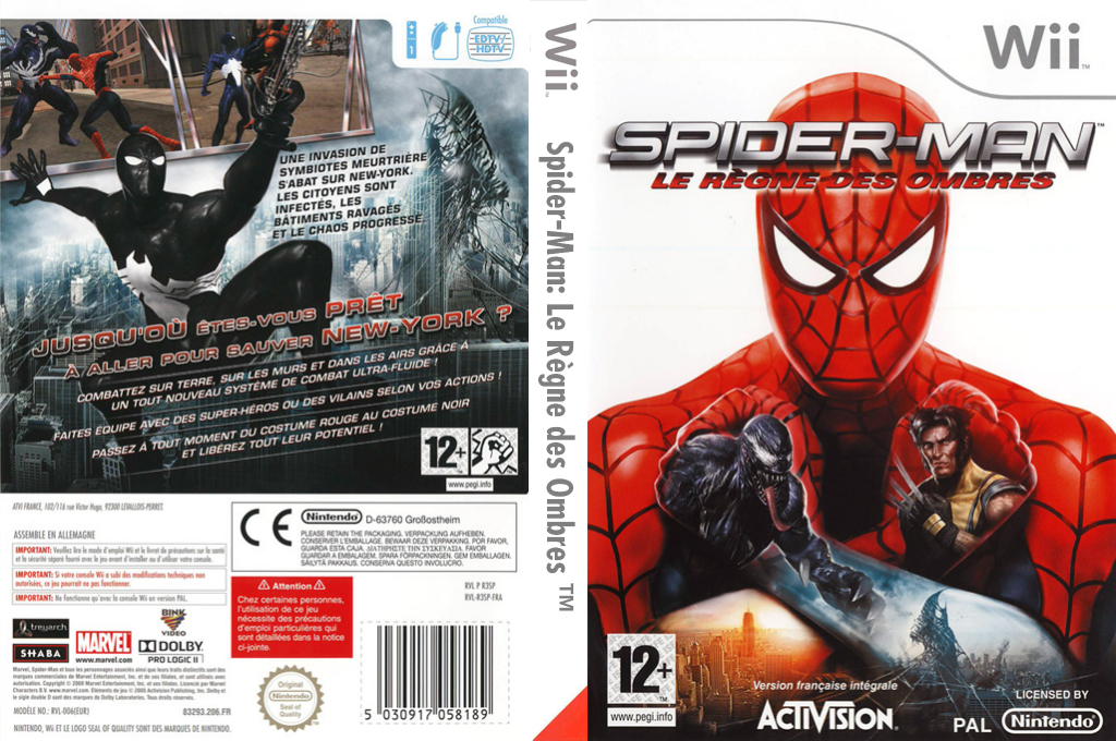 spider man le regne des ombres wii – jaquette dépliée Nintendo Wii