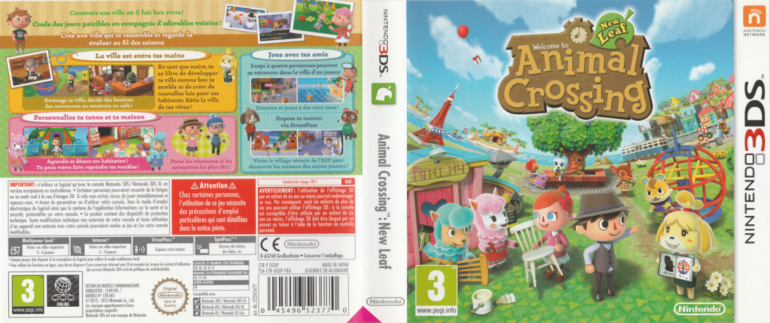 animal crossing new leaf welcome amiibo 3ds – jaquette dépliée Nintendo Wii