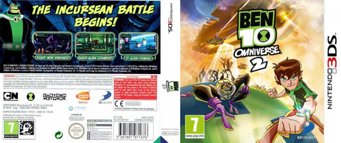 ben 10 omniverse 2 3ds – jaquette dépliée Nintendo Wii