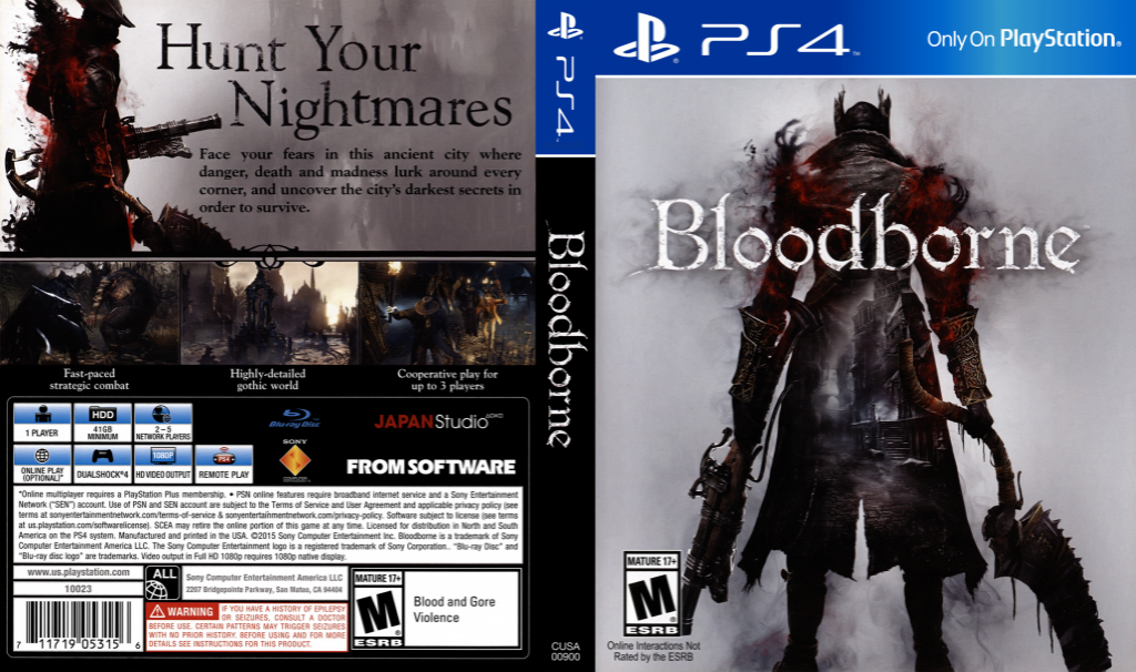 bloodborne ps4 – jaquette dépliée Sony PlayStation 4