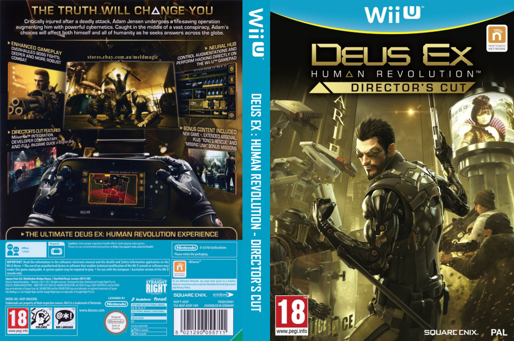 deus ex human revolution director cut wii u – jaquette dépliée Nintendo Wii U