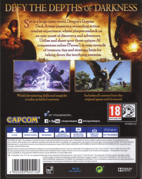dragon dogma dark arisen ps4 – jaquette arrière Nintendo Wii