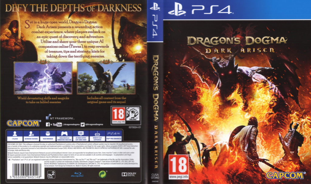 dragon dogma dark arisen ps4 – jaquette dépliée Nintendo Wii