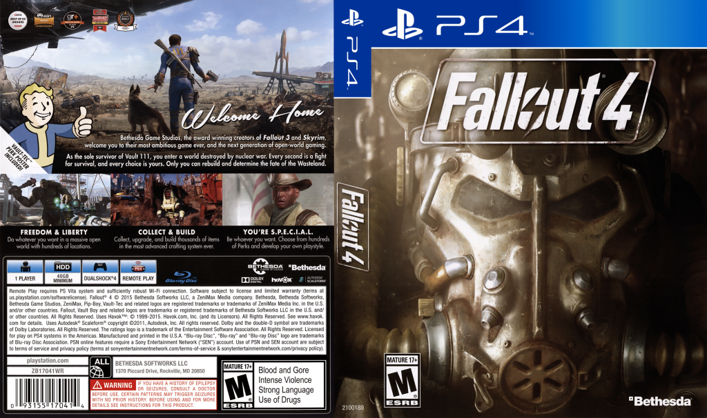 fallout 4 ps4 – jaquette dépliée Sony PlayStation 4