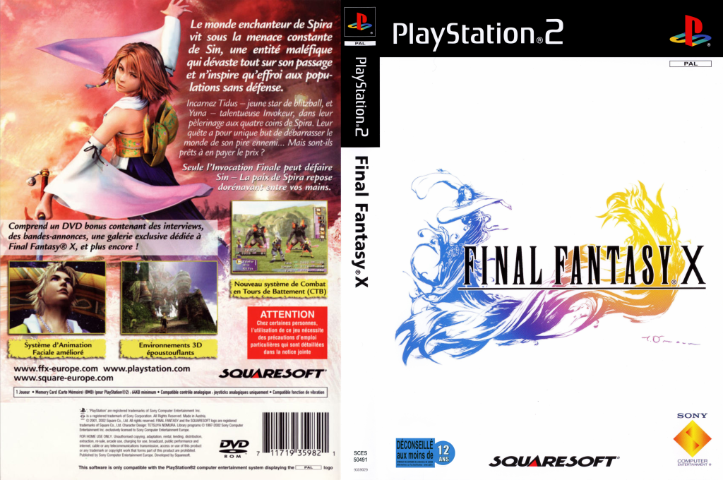 final fantasy ps2 – jaquette dépliée Nintendo Wii