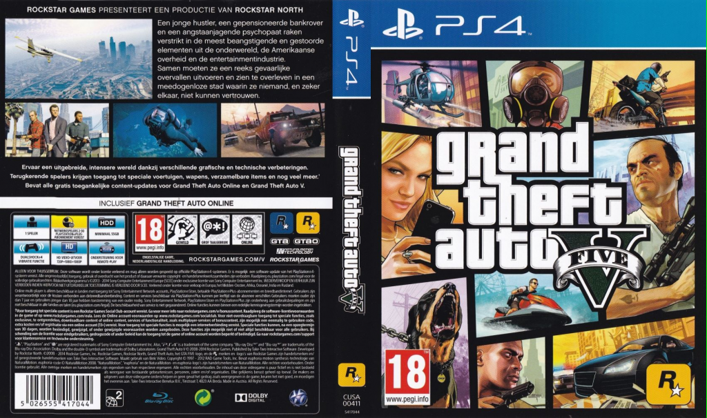 grand theft auto ps4 – jaquette dépliée Nintendo Wii