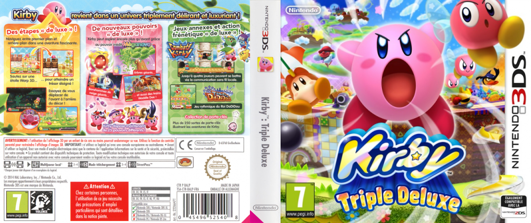 kirby triple deluxe 3ds – jaquette dépliée Nintendo Wii
