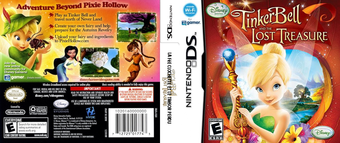 la fee clochette et le tresor perdu ds – jaquette dépliée Nintendo Wii