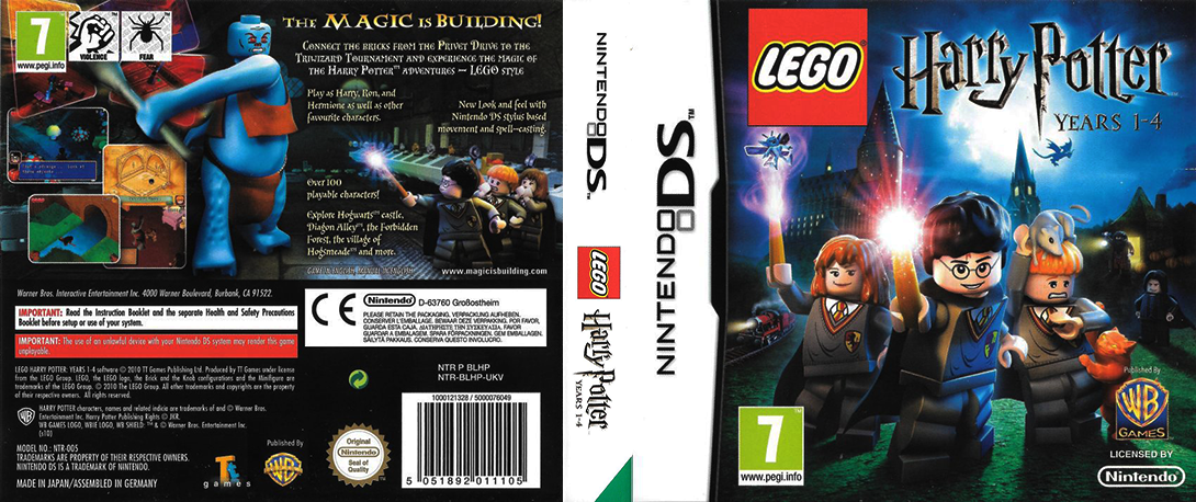 lego harry potter annees 1 4 ds – jaquette dépliée Nintendo Wii