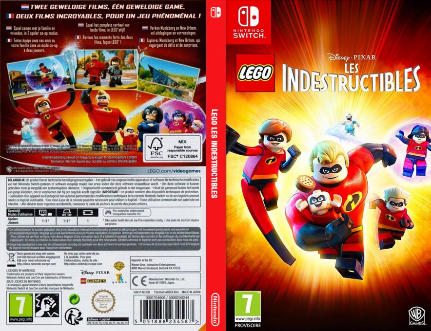 lego les indestructibles switch – jaquette dépliée Nintendo Wii