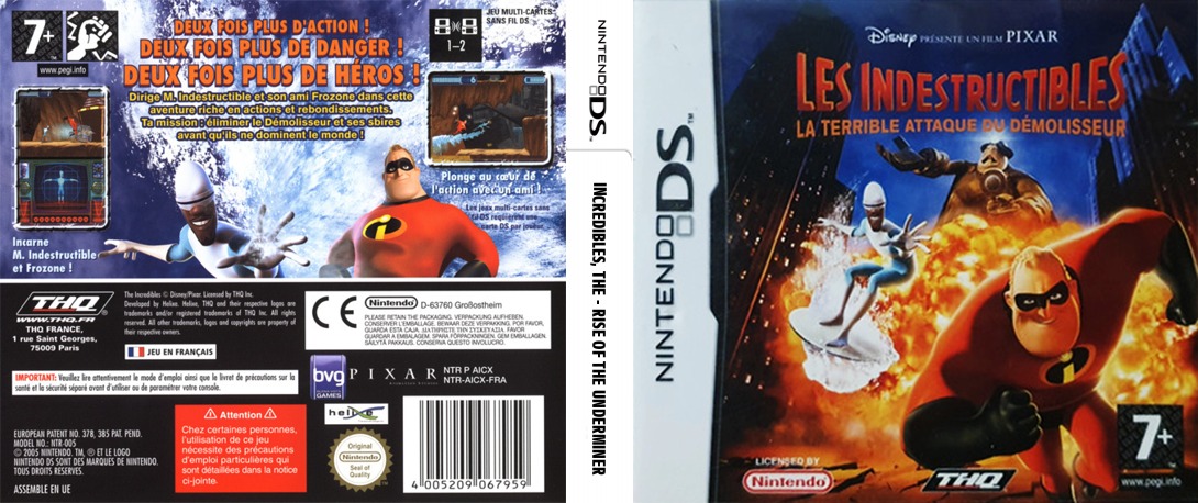 les indestructibles la terrible attaque ds – jaquette dépliée Nintendo Wii