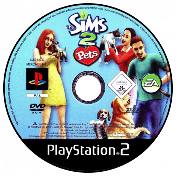 Les Sims 2 Animaux & cie PS2 – disque du jeu PlayStation 2