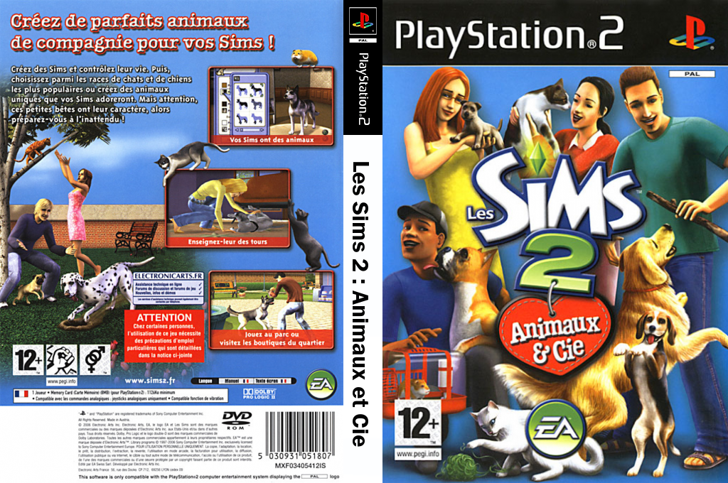 les sims 2 animaux cie ps2 – jaquette dépliée Nintendo Wii