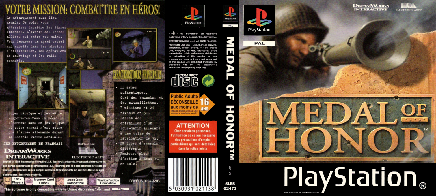 medal of honor ps1 – jaquette dépliée Sony PlayStation