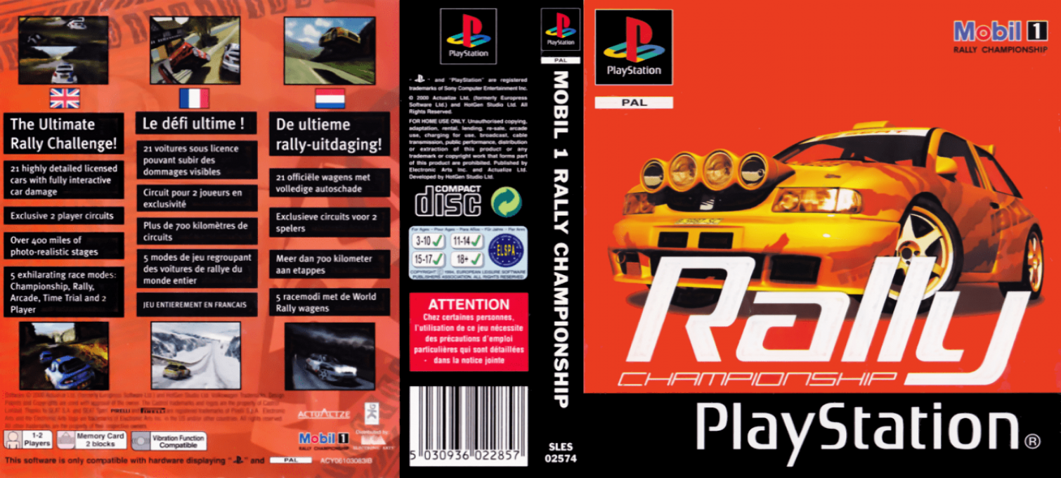 mobil 1 rally championship ps1 – jaquette dépliée Sony PlayStation
