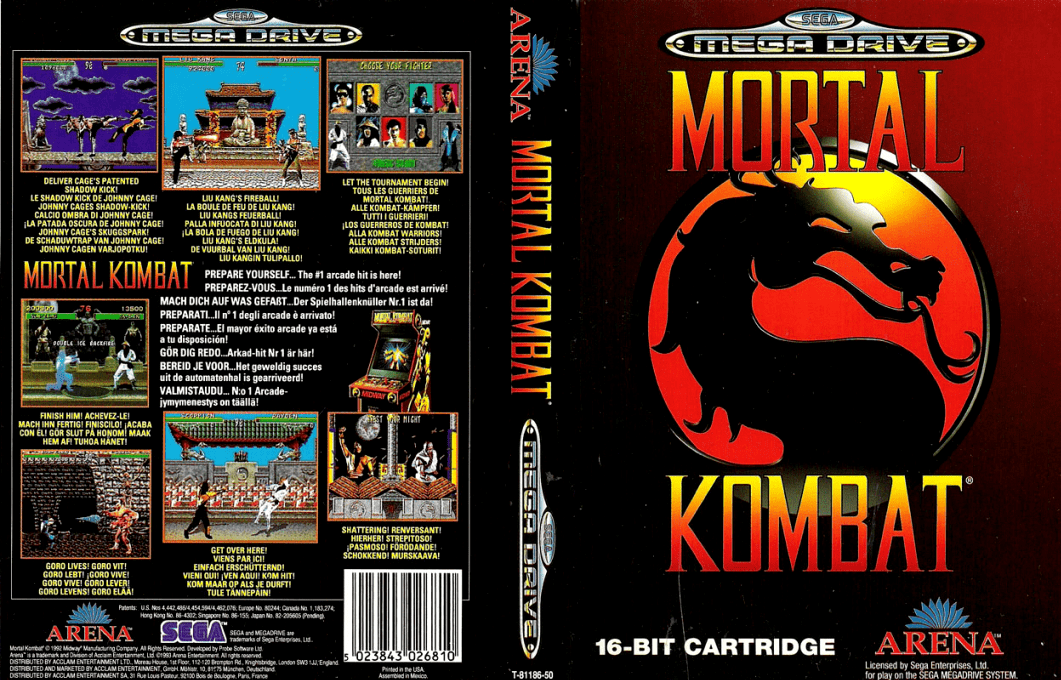 mortal kombat sega megadrive – jaquette dépliée Sega Megadrive