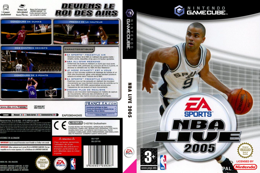nba live 2005 gamecube – jaquette dépliée Nintendo GameCube