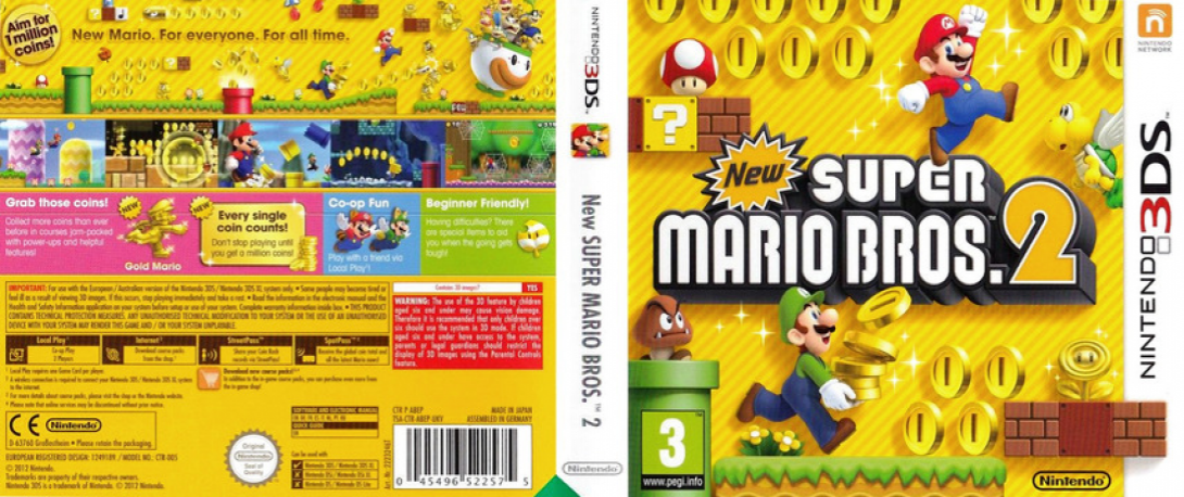 new super mario bros 2 3ds – jaquette dépliée Nintendo Wii