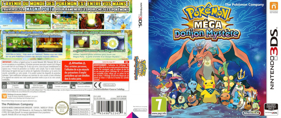 pokemon mega donjon mystere 3ds – jaquette dépliée Nintendo Wii