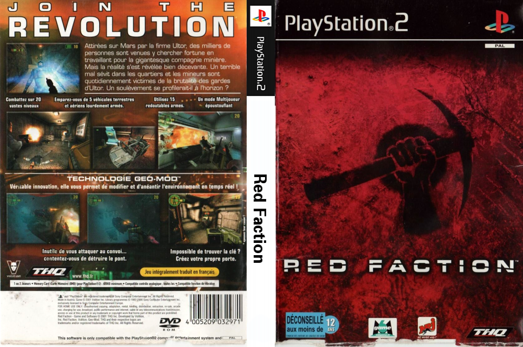 red faction ps2 – jaquette dépliée Nintendo Wii