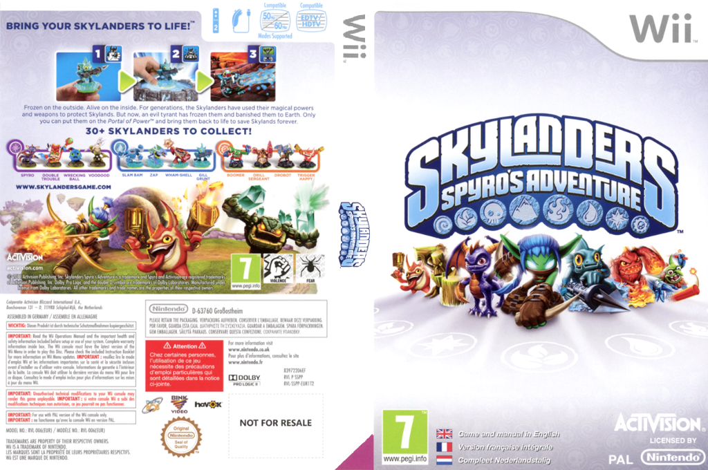 skylanders spyro adventure wii – jaquette dépliée Nintendo Wii
