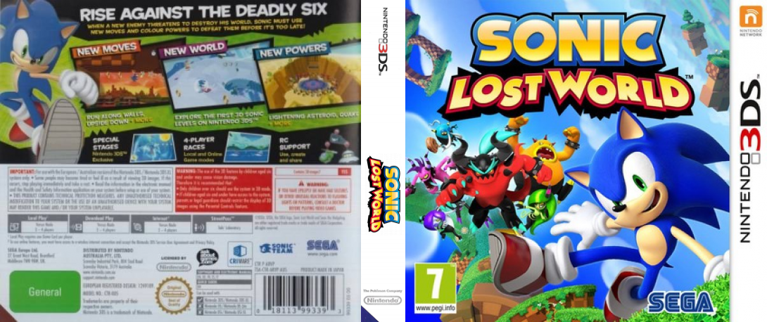 sonic lost world 3ds – jaquette dépliée Nintendo Wii