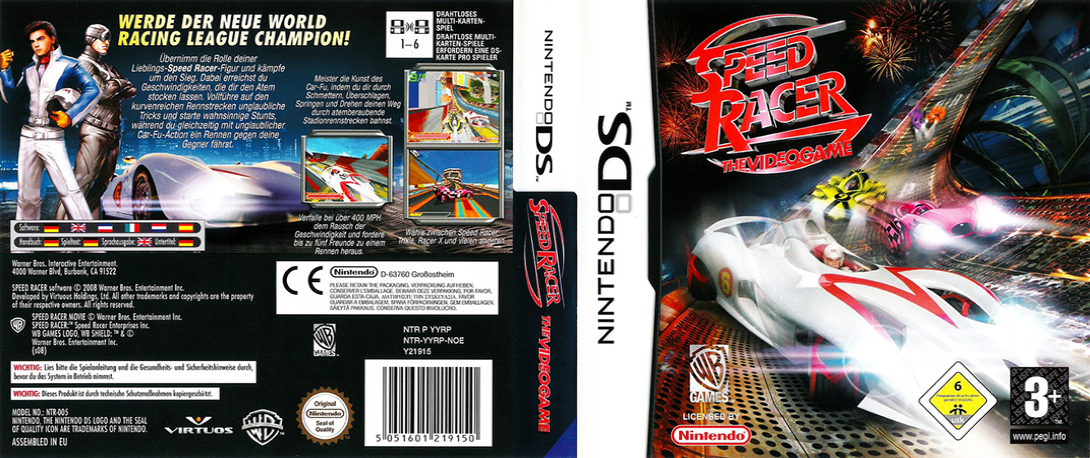 speed racer le video ds – jaquette dépliée Nintendo Wii