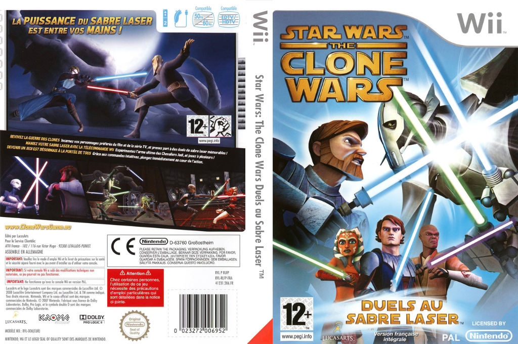 star wars the clone duels au sabre laser wii – jaquette dépliée Nintendo Wii