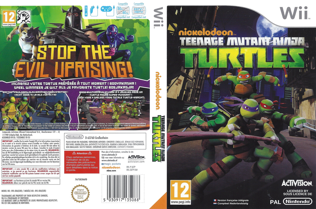 teenage mutant ninja turtles wii – jaquette dépliée Nintendo Wii
