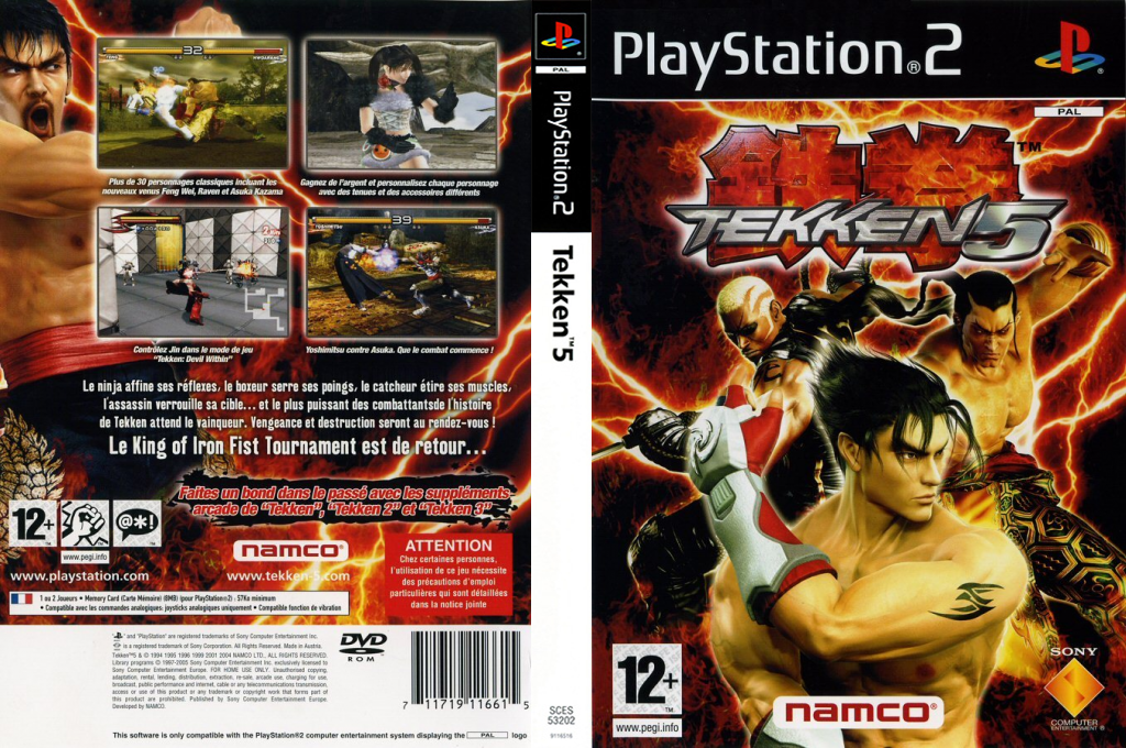 tekken 5 ps2 – jaquette dépliée Nintendo Wii