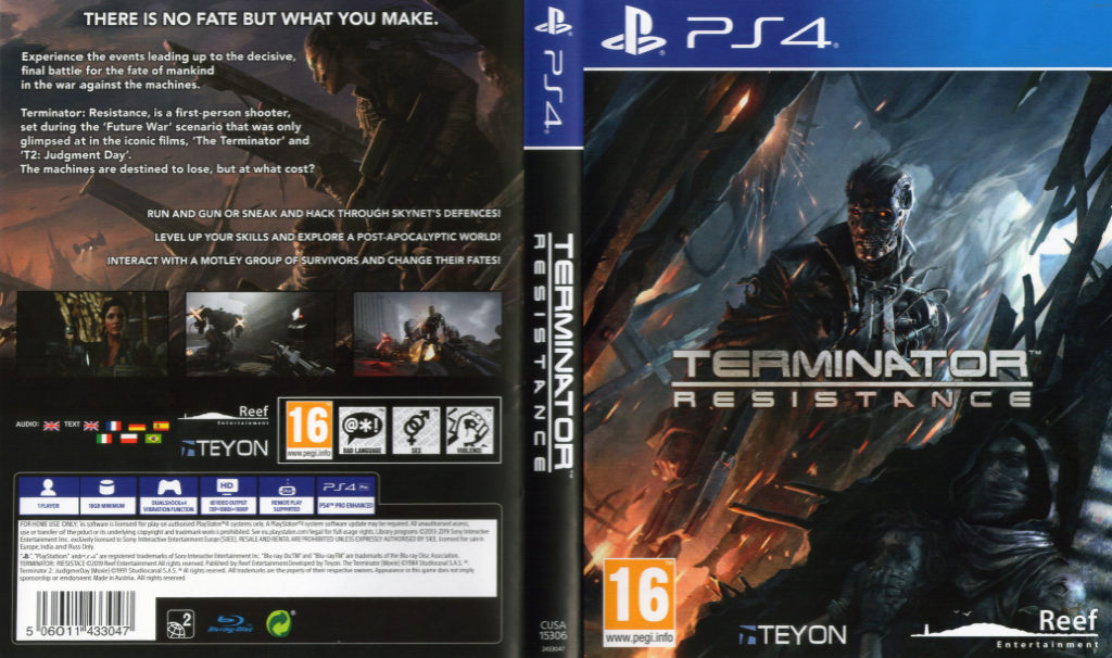 terminator resistance ps4 – jaquette dépliée Nintendo Wii