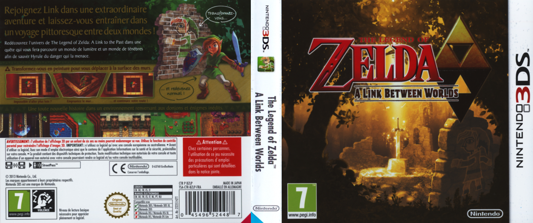 the legend of zelda link between worlds 3ds – jaquette dépliée Nintendo Wii