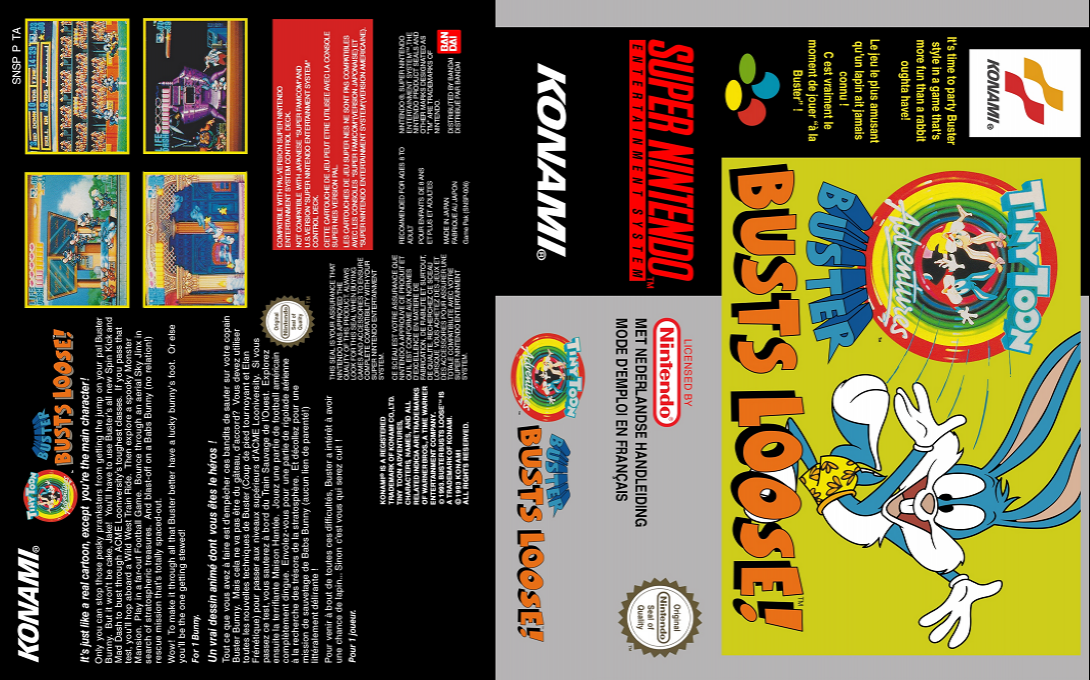tiny toon adventures buster busts loose snes – jaquette dépliée Super Nintendo